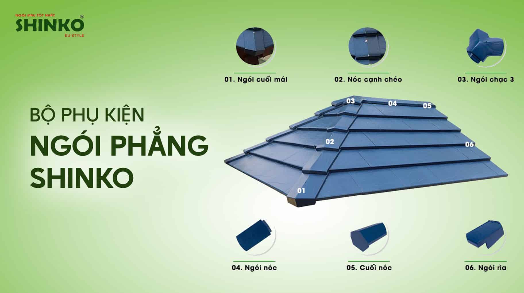 Bộ phụ kiện ngói phẳng SHINKO