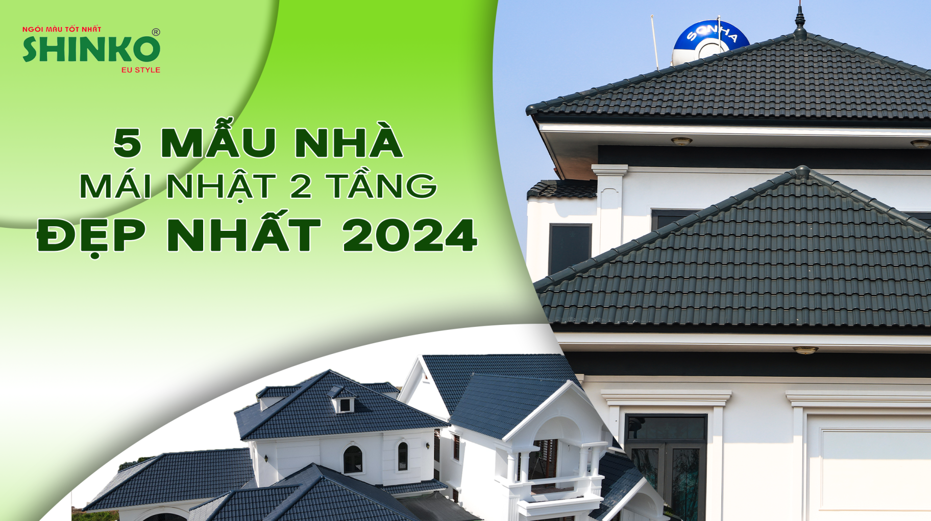 5 Mẫu nhà mái Nhật 2 tầng đẹp nhất 2024