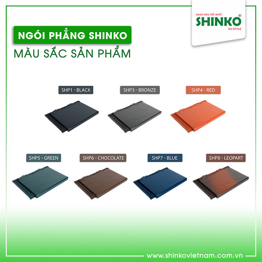 Bộ ngói phẳng SHINKO chất lượng, bền bỉ