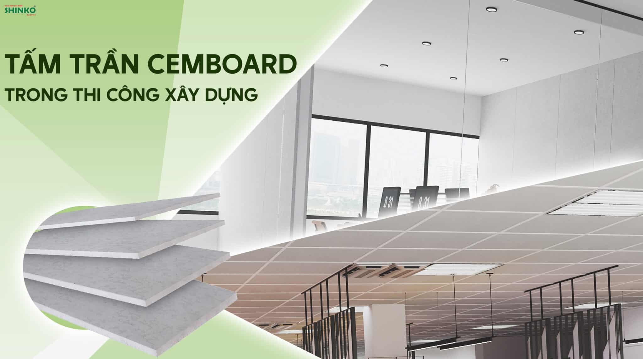 Tấm trần cemboard trong thi công