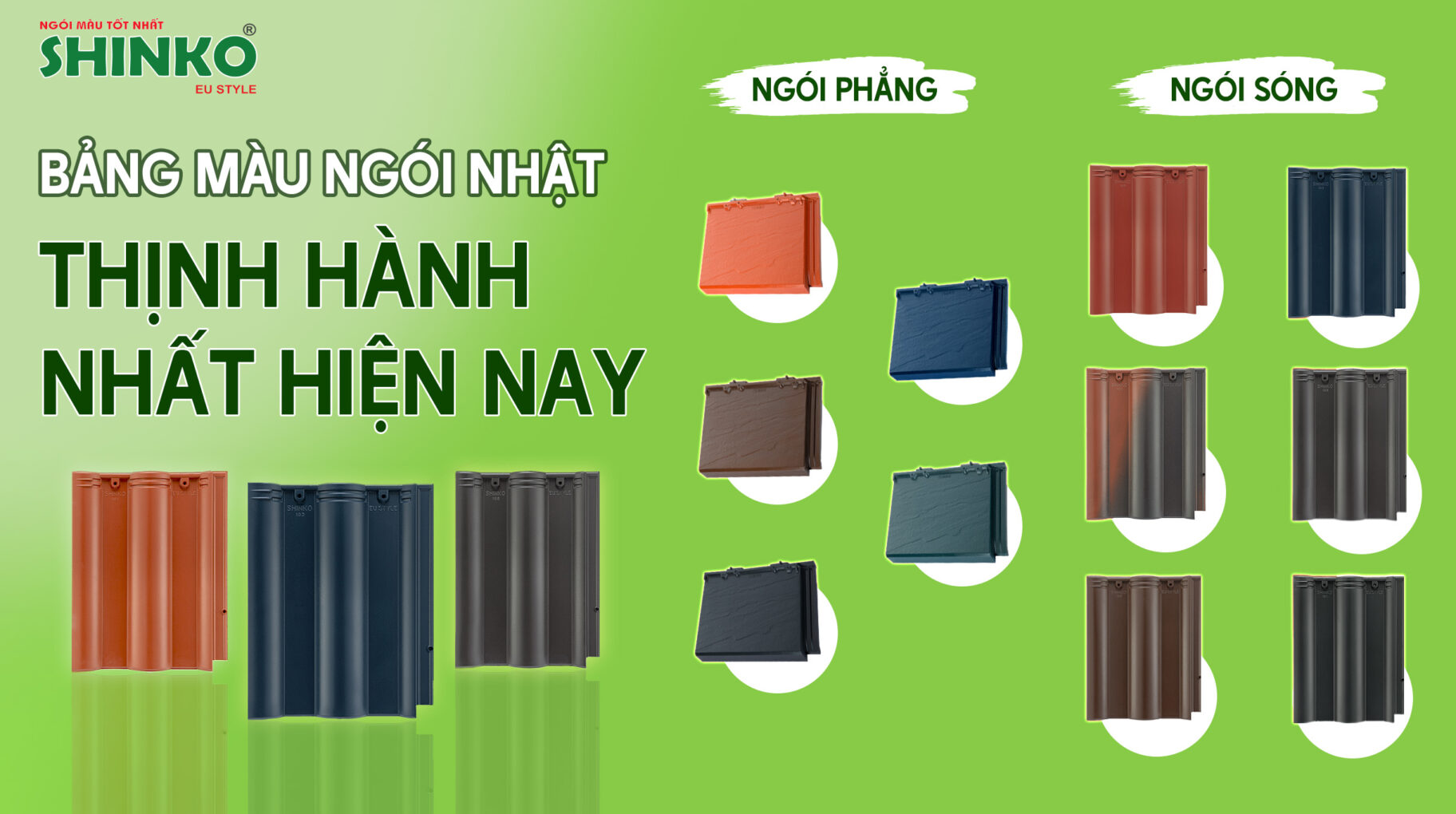 Bảng màu ngói Nhật thịnh hành nhất năm 2024